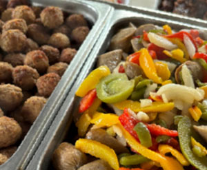 Lunch buffet hot food